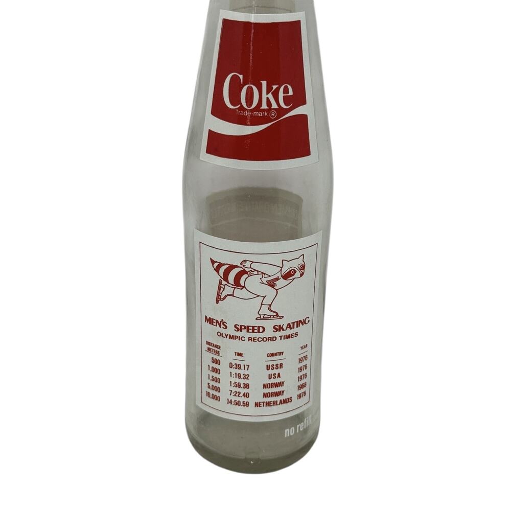 Coca-Cola Bottle 1980 Lake Placid XIII Winter Olympic Games Men’s Speedskating - Picture 10 of 14